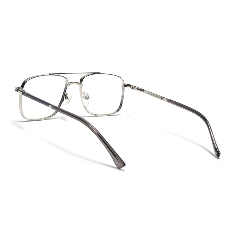 Voyage Silverline Silver & Grey Wayfarer Eyeglasses for Men & Women - MG5468-C1
