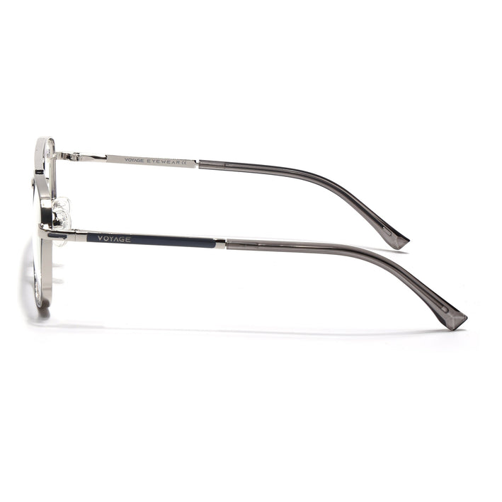 Voyage Silverline Silver & Grey Wayfarer Eyeglasses for Men & Women - MG5468-C1