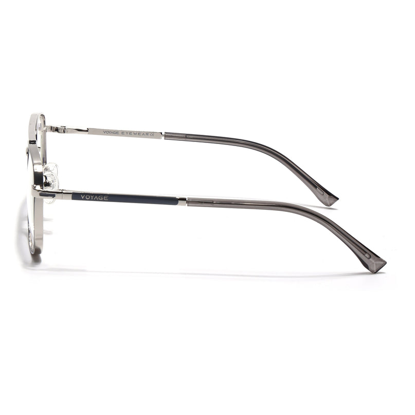 Voyage Silverline Silver & Grey Wayfarer Eyeglasses for Men & Women - MG5468-C1