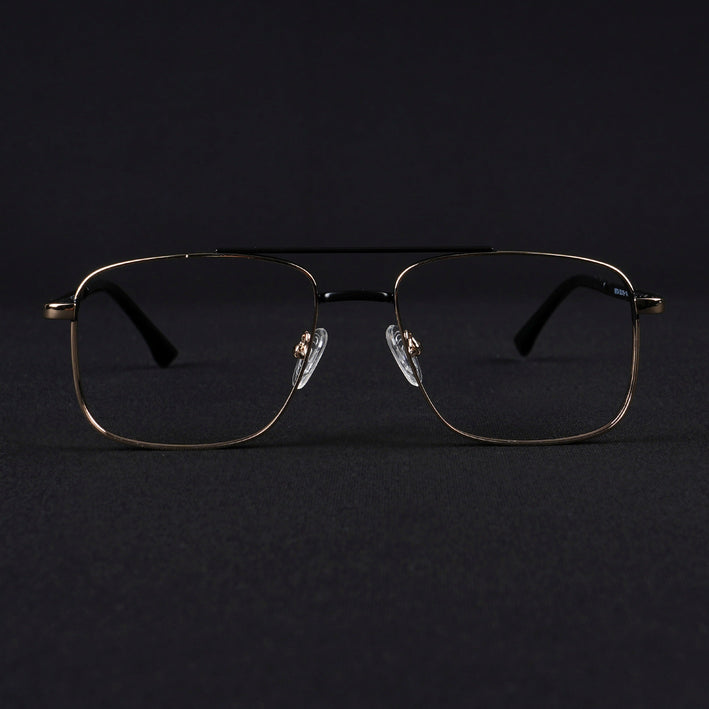 Voyage Silverline Golden & Black Wayfarer Eyeglasses for Men & Women - MG5469-C2