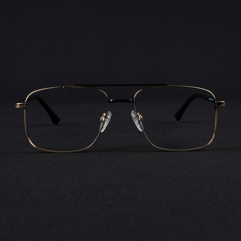 Voyage Silverline Golden & Black Wayfarer Eyeglasses for Men & Women - MG5469-C2
