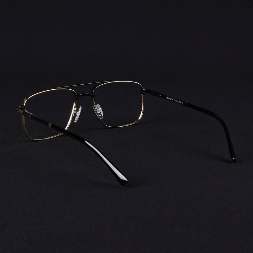 Voyage Silverline Golden & Black Wayfarer Eyeglasses for Men & Women - MG5469-C2