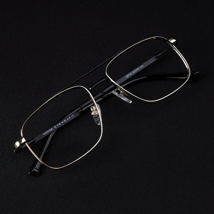 Voyage Silverline Golden & Black Wayfarer Eyeglasses for Men & Women - MG5469-C2