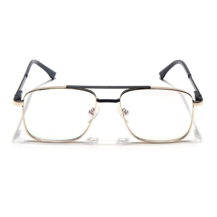 Voyage Silverline Golden & Black Wayfarer Eyeglasses for Men & Women - MG5469-C2