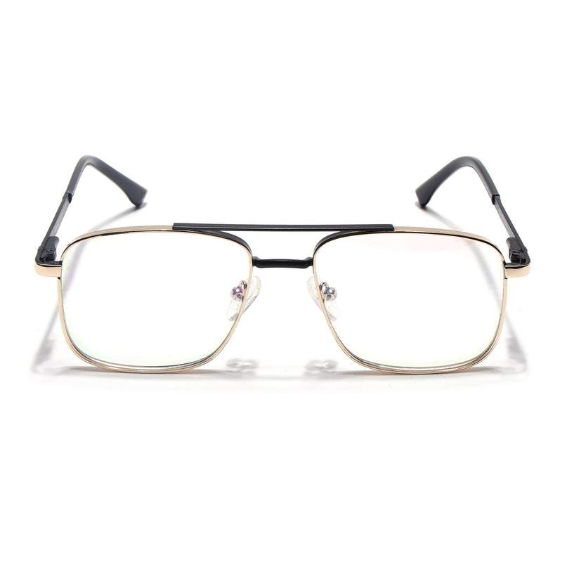 Voyage Silverline Golden & Black Wayfarer Eyeglasses for Men & Women - MG5469-C2