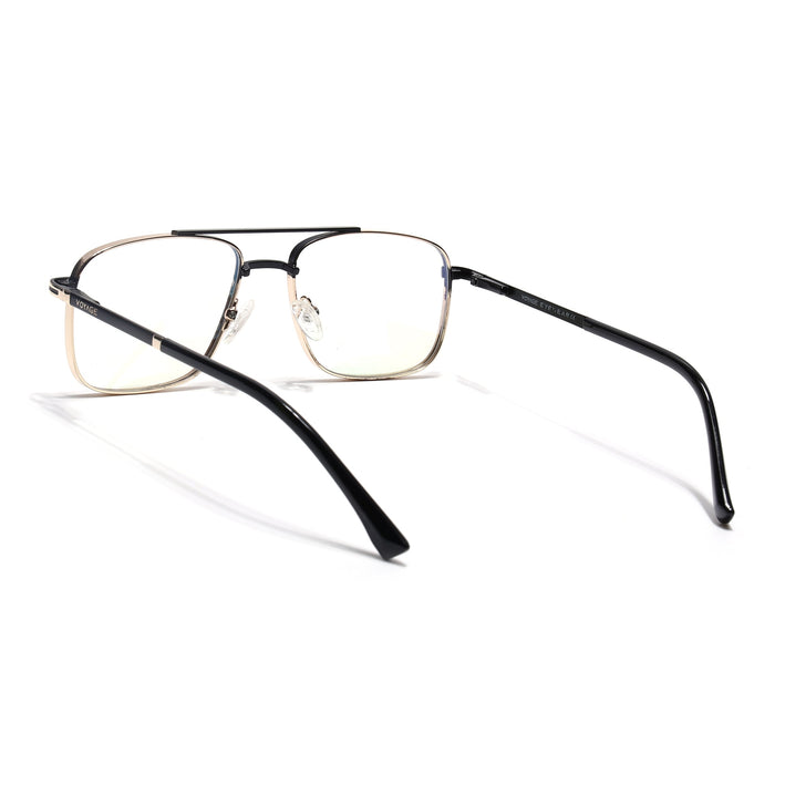 Voyage Silverline Golden & Black Wayfarer Eyeglasses for Men & Women - MG5469-C2