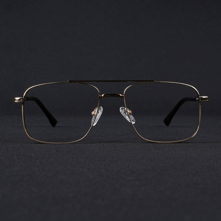 Voyage Silverline Golden Wayfarer Eyeglasses for Men & Women - MG5470-C3