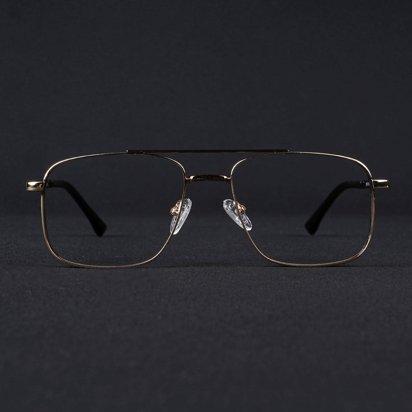 Voyage Silverline Golden Wayfarer Eyeglasses for Men & Women - MG5470-C3