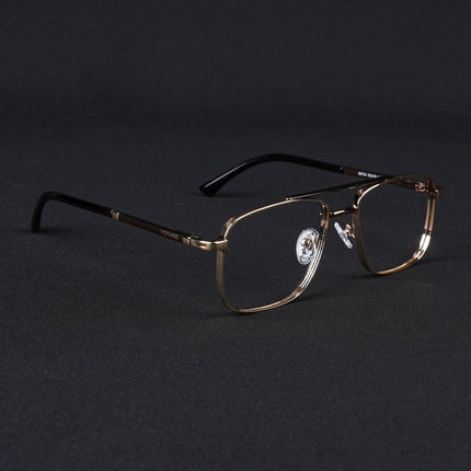 Voyage Silverline Golden Wayfarer Eyeglasses for Men & Women - MG5470-C3
