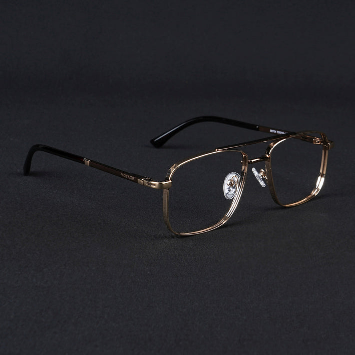Voyage Silverline Golden Wayfarer Eyeglasses for Men & Women - MG5470-C3