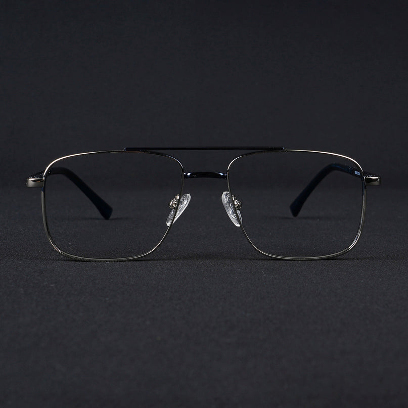 Voyage Silverline Silver & Blue Wayfarer Eyeglasses for Men & Women - MG5471-C4