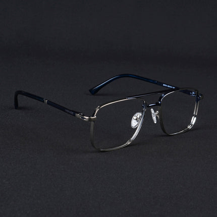 Voyage Silverline Silver & Blue Wayfarer Eyeglasses for Men & Women - MG5471-C4