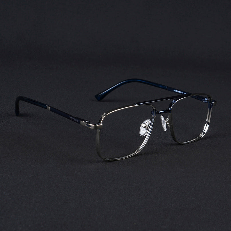 Voyage Silverline Silver & Blue Wayfarer Eyeglasses for Men & Women - MG5471-C4