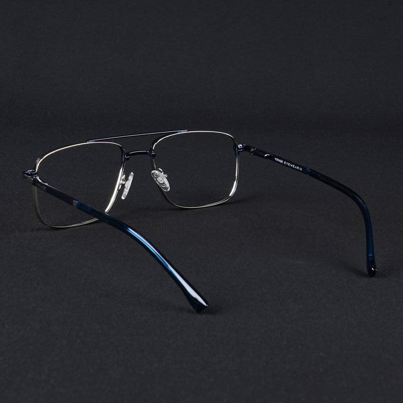 Voyage Silverline Silver & Blue Wayfarer Eyeglasses for Men & Women - MG5471-C4