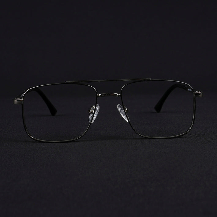 Voyage Silverline Silver & Black Wayfarer Eyeglasses for Men & Women - MG5472-C5