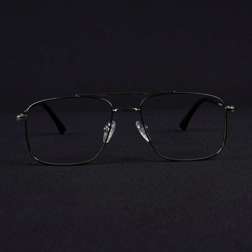 Voyage Silverline Silver & Black Wayfarer Eyeglasses for Men & Women - MG5472-C5