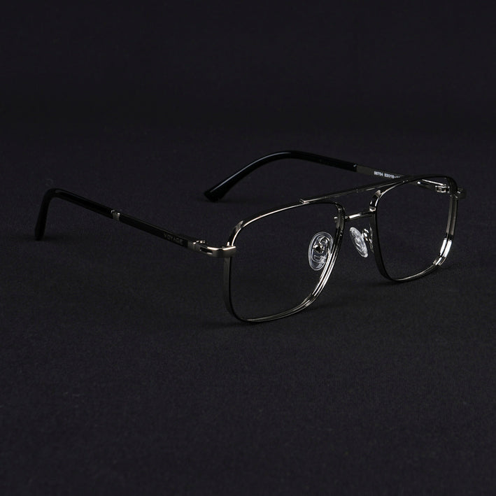 Voyage Silverline Silver & Black Wayfarer Eyeglasses for Men & Women - MG5472-C5