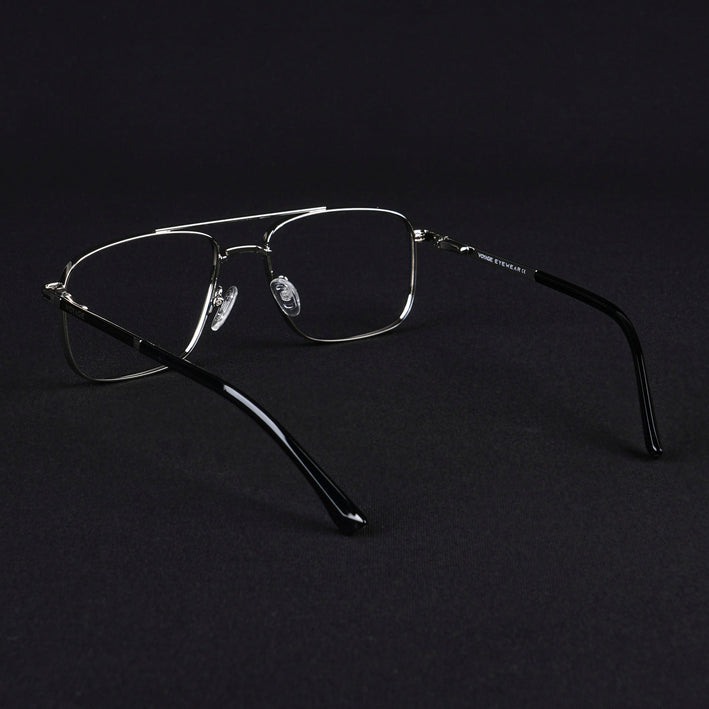 Voyage Silverline Silver & Black Wayfarer Eyeglasses for Men & Women - MG5472-C5