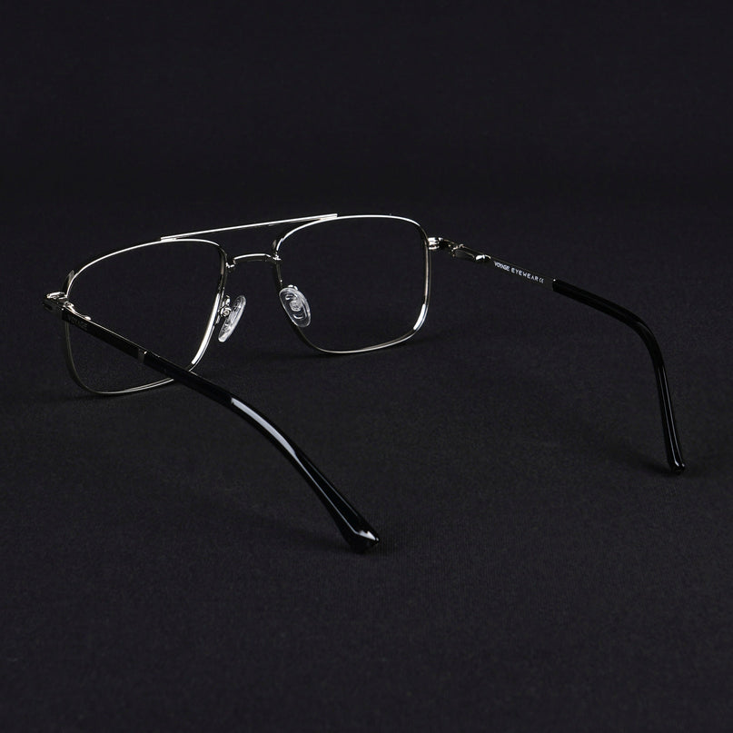 Voyage Silverline Silver & Black Wayfarer Eyeglasses for Men & Women - MG5472-C5