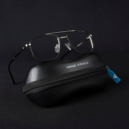 Voyage Silverline Silver & Black Wayfarer Eyeglasses for Men & Women - MG5472-C5
