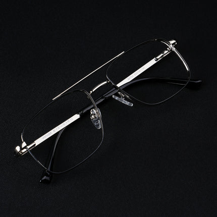 Voyage Silverline Silver & Black Wayfarer Eyeglasses for Men & Women - MG5472-C5