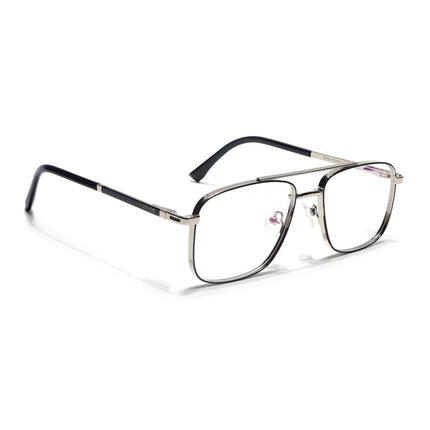 Voyage Silverline Silver & Black Wayfarer Eyeglasses for Men & Women - MG5472-C5