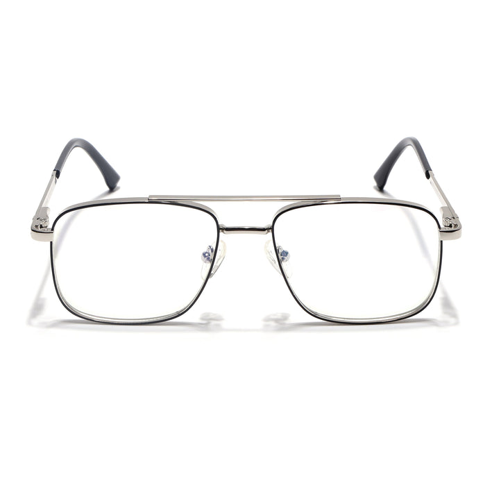 Voyage Silverline Silver & Black Wayfarer Eyeglasses for Men & Women - MG5472-C5