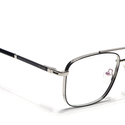Voyage Silverline Silver & Black Wayfarer Eyeglasses for Men & Women - MG5472-C5