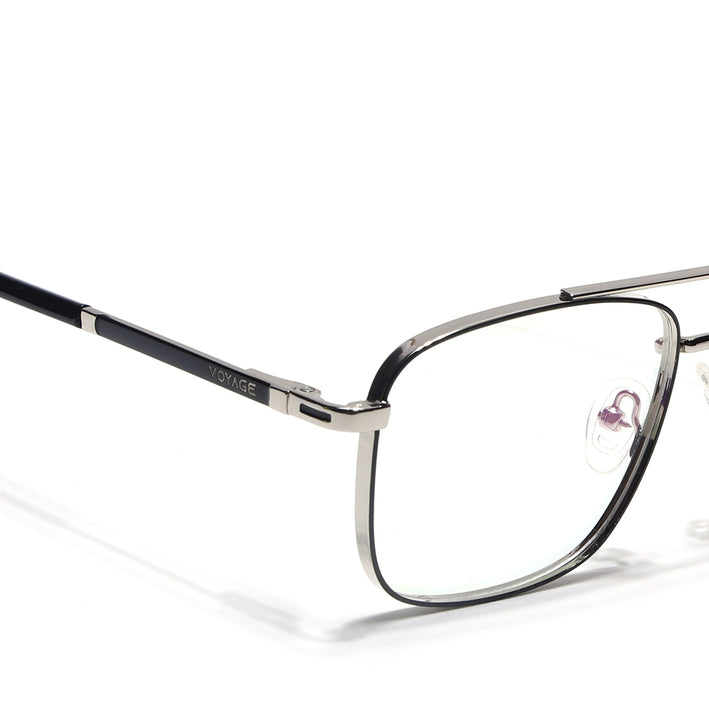 Voyage Silverline Silver & Black Wayfarer Eyeglasses for Men & Women - MG5472-C5