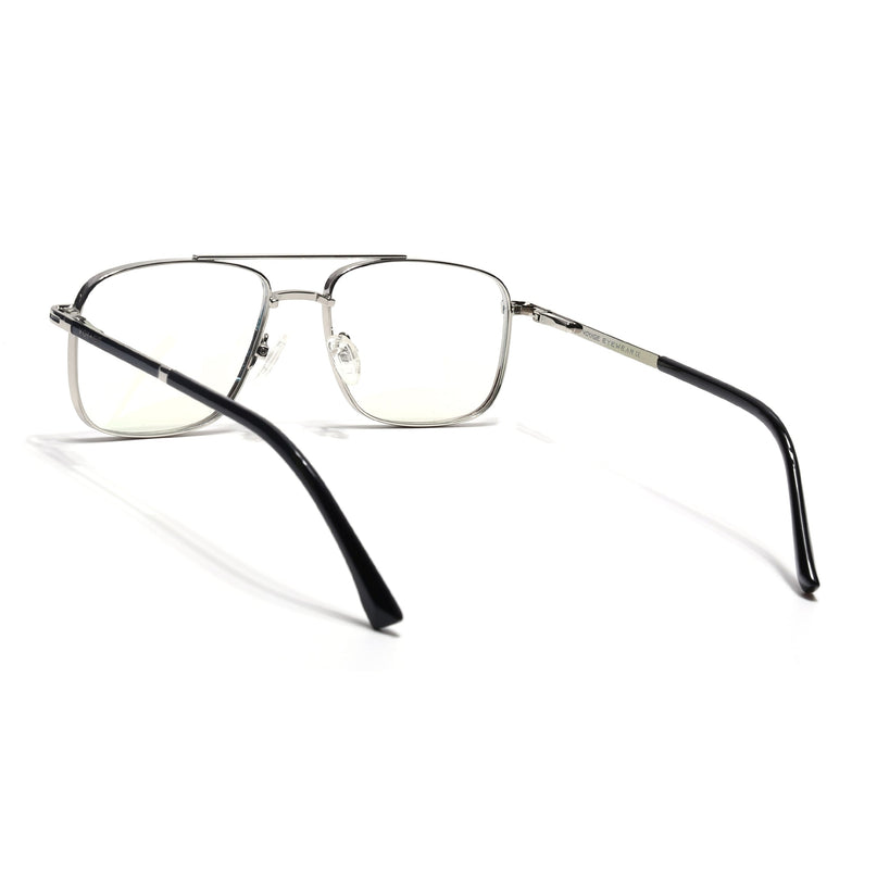 Voyage Silverline Silver & Black Wayfarer Eyeglasses for Men & Women - MG5472-C5