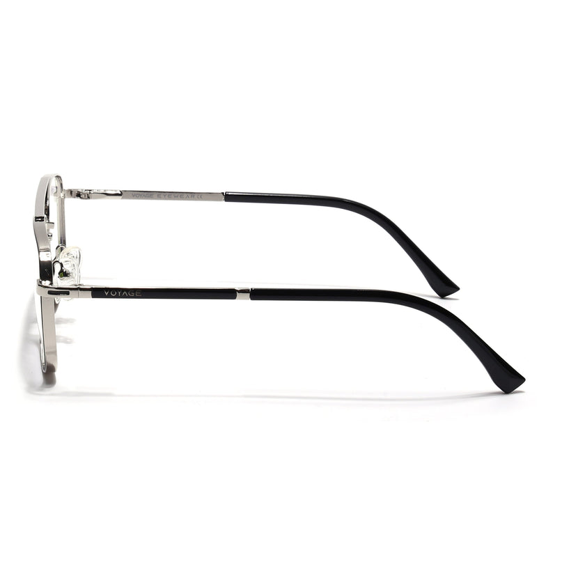 Voyage Silverline Silver & Black Wayfarer Eyeglasses for Men & Women - MG5472-C5