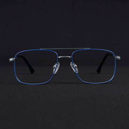 Voyage Silverline Blue & Matt Silver Wayfarer Eyeglasses for Men & Women - MG5474-C7