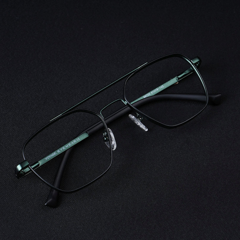 Voyage Silverline Green Wayfarer Eyeglasses for Men & Women - MG5476-C2