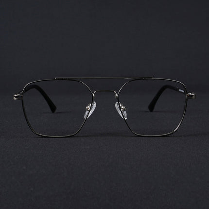 Voyage Silverline Silver & Black Wayfarer Eyeglasses for Men & Women - MG5477-C3
