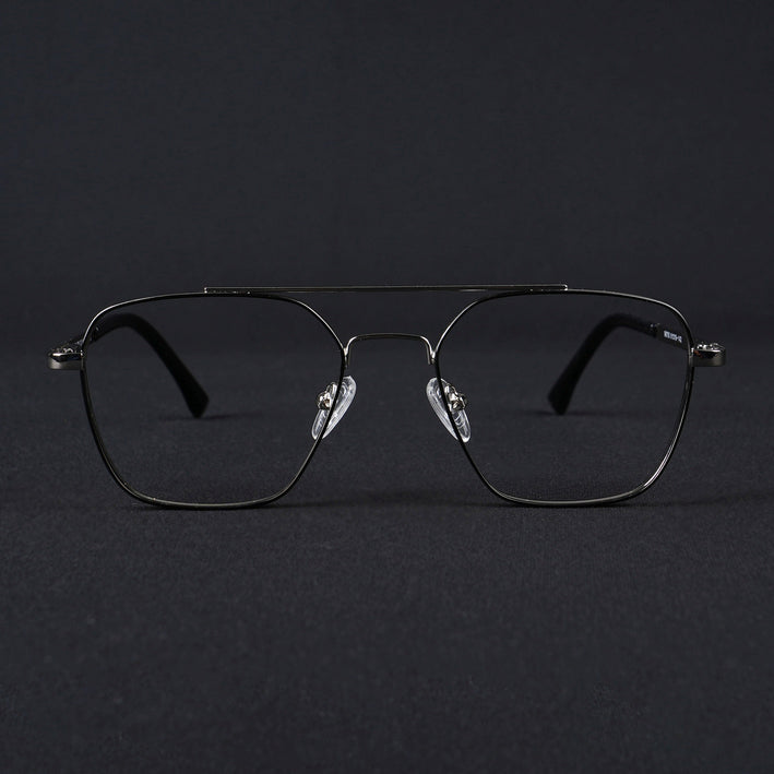 Voyage Silverline Silver & Black Wayfarer Eyeglasses for Men & Women - MG5477-C3