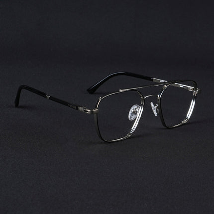 Voyage Silverline Silver & Black Wayfarer Eyeglasses for Men & Women - MG5477-C3