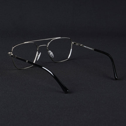 Voyage Silverline Silver & Black Wayfarer Eyeglasses for Men & Women - MG5477-C3