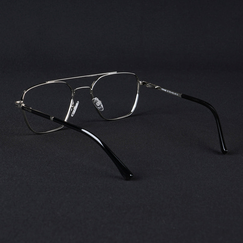 Voyage Silverline Silver & Black Wayfarer Eyeglasses for Men & Women - MG5477-C3