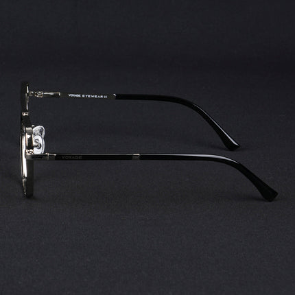 Voyage Silverline Silver & Black Wayfarer Eyeglasses for Men & Women - MG5477-C3