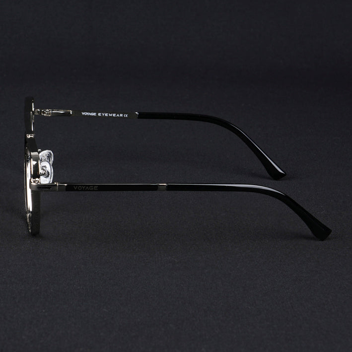 Voyage Silverline Silver & Black Wayfarer Eyeglasses for Men & Women - MG5477-C3