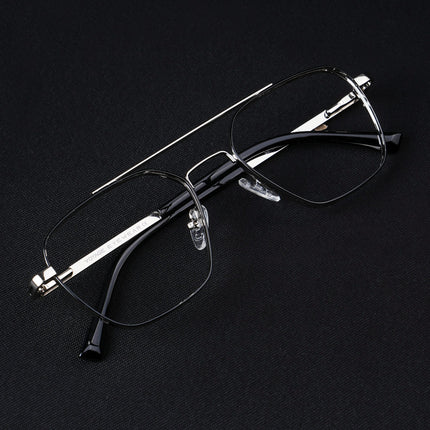 Voyage Silverline Silver & Black Wayfarer Eyeglasses for Men & Women - MG5477-C3