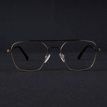 Voyage Silverline Golden & Black Wayfarer Eyeglasses for Men & Women - MG5478-C4