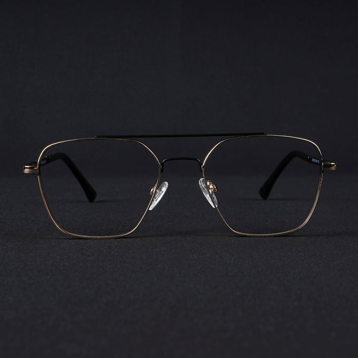 Voyage Silverline Golden & Black Wayfarer Eyeglasses for Men & Women - MG5478-C4