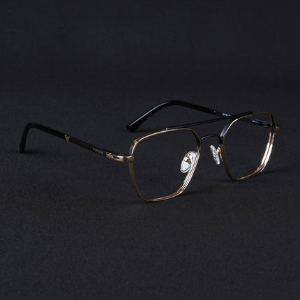 Voyage Silverline Golden & Black Wayfarer Eyeglasses for Men & Women - MG5478-C4