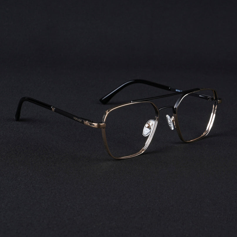 Voyage Silverline Golden & Black Wayfarer Eyeglasses for Men & Women - MG5478-C4