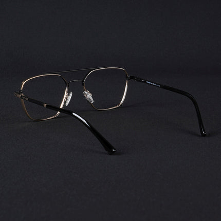 Voyage Silverline Golden & Black Wayfarer Eyeglasses for Men & Women - MG5478-C4