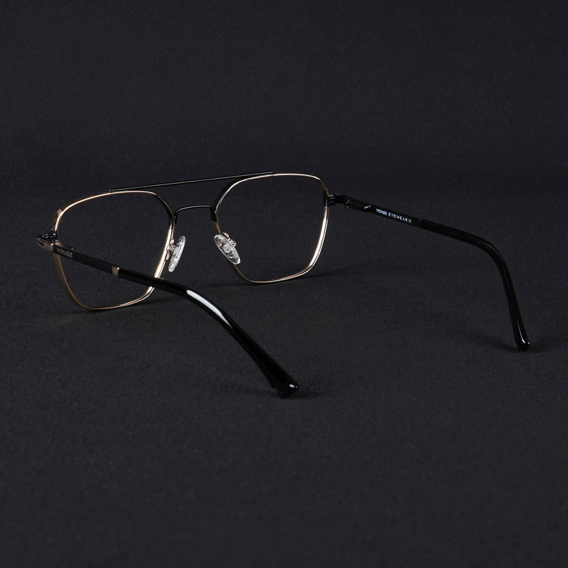 Voyage Silverline Golden & Black Wayfarer Eyeglasses for Men & Women - MG5478-C4