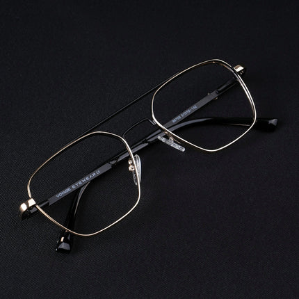 Voyage Silverline Golden & Black Wayfarer Eyeglasses for Men & Women - MG5478-C4