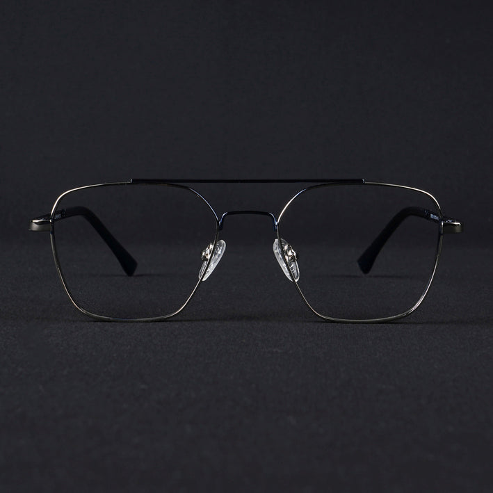 Voyage Silverline Silver & Blue Wayfarer Eyeglasses for Men & Women - MG5480-C6