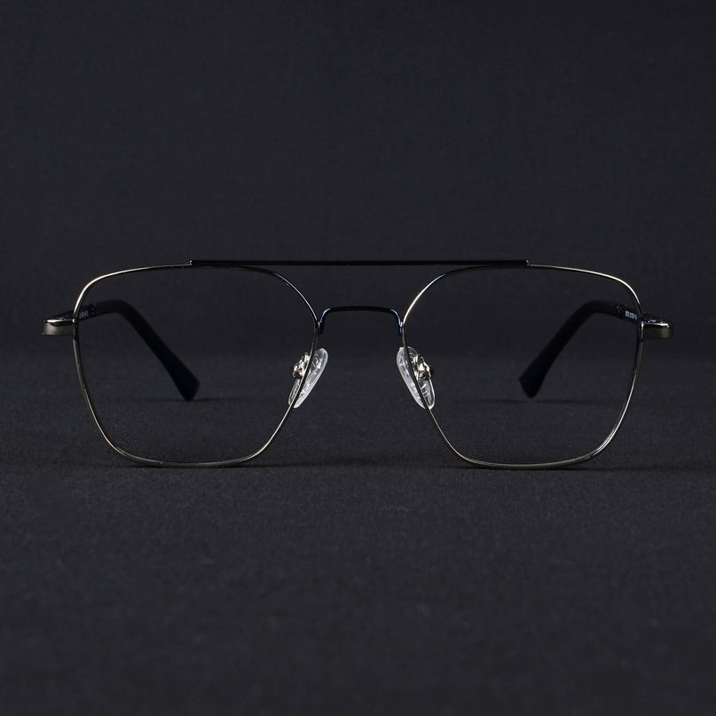 Voyage Silverline Silver & Blue Wayfarer Eyeglasses for Men & Women - MG5480-C6